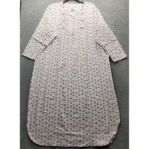 Adonna Pajama Nightgown Womens 2X Multi Floral Pintuck Detail Bodice NOS